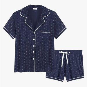 NWOT Ultra Soft Navy Polka Dot Women's Pajama Set